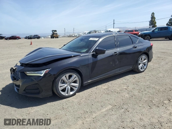 2021 Acura TLX Technology with VIN 19UUB5F49MA002169, listed as a Copart auction lot 57046525 with 60,256 mi miles and Salvage title. Bid and sale history available at DreamBid. Image 1.