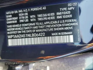 2022 Porsche Macan z VIN WP1AA2A51NLB06422, wystawiony jako Copart lot #52024635 z przebiegiem 8 090 mil mil oraz Szkoda całkowita • Salvage title. Historia ofert i sprzedaży dostępna na DreamBid. Obrazek 13.