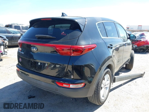2017 Kia Sportage LX with VIN KNDPM3AC5H7139041, listed as a IAAI auction lot 41813276 with 56,154 mi miles. Bid and sale history available at carsss.com. Image 4.