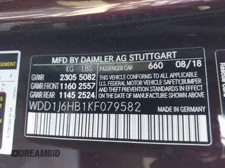 2019 Mercedes-Benz E with VIN WDD1J6HB1KF079582, listed as a IAAI auction lot 41468941 with 36,445 mi miles. Bid and sale history available at carsss.com. Image 9.