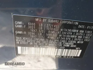 2023 Subaru Ascent Premium с VIN 4S4WMAED5P3417859, выставлен на аукционе IAAI как лот 42489577 с пробегом 46 565 миль миль и . История ставок и продаж доступна на DreamBid. Изображение 9.