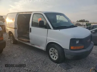 2012 GMC Savana Cargo Van with VIN 1GTS8AF46C1184540, listed as a Copart auction lot 79615414 with 390,078 mi miles and Salvage Title. Bid and sale history available at carsss.com. Image 4.