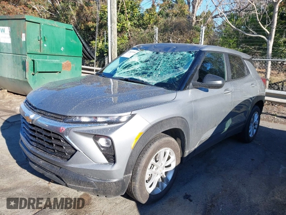2024 Chevrolet TrailBlazer LS with VIN KL79MMS20RB112961, listed as a IAAI auction lot 41847690 with 16,229 mi miles. Bid and sale history available at carsss.com. Image 2.