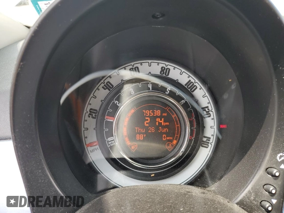 2013 FIAT 500 Pop with VIN 3C3CFFDR4DT615591, listed as a Copart auction lot 62602325 with 79,538 mi miles and Salvage title. Bid and sale history available at DreamBid. Image 9.