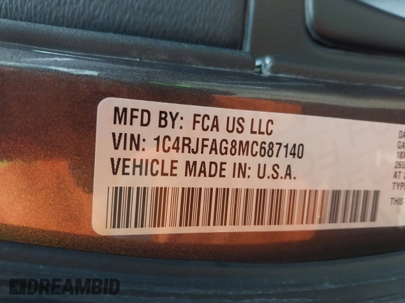 2021 Jeep Grand Cherokee Laredo X с VIN 1C4RJFAG8MC687140, выставлен на аукционе IAAI как лот 42272596 с пробегом 85 812 миль миль и . История ставок и продаж доступна на DreamBid. Изображение 9.