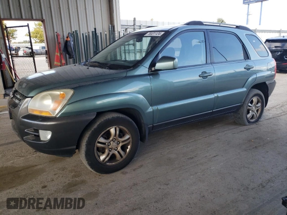 2005 Kia Sportage LX with VIN KNDJF723957135799, listed as a Copart auction lot 76531124 with 278,886 mi miles and Clean Title. Bid and sale history available at carsss.com. Image 1.