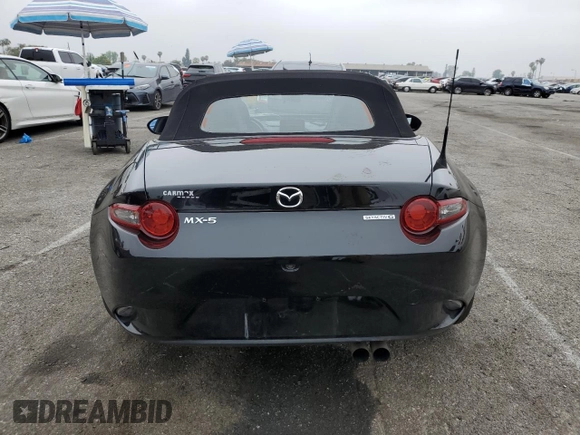 2021 Mazda MX-5 Miata Sport with VIN JM1NDAB70M0455950, listed as a Copart auction lot 54979915 with Not provided miles and Salvage title. Bid and sale history available at DreamBid. Image 6.