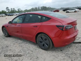 2023 Tesla Model 3 with VIN 5YJ3E1EA5PF567113, listed as a Copart auction lot 53376365 with 45,247 mi miles and Salvage title. Bid and sale history available at DreamBid. Image 2.