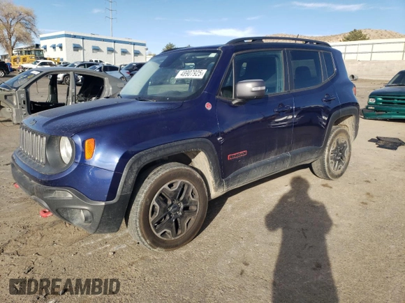 2016 Jeep Renegade Trailhawk with VIN ZACCJBCT3GPD31008, listed as a Copart auction lot 48907925 with 95,155 mi miles and Salvage title. Bid and sale history available at DreamBid. Image 1.