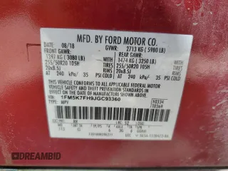 2018 Ford Explorer Limited с VIN 1FM5K7FH9JGC93360, выставлен на аукционе Copart как лот 49200755 с пробегом 106 324 миль миль и Списание • Salvage title. История ставок и продаж доступна на DreamBid. Изображение 16.