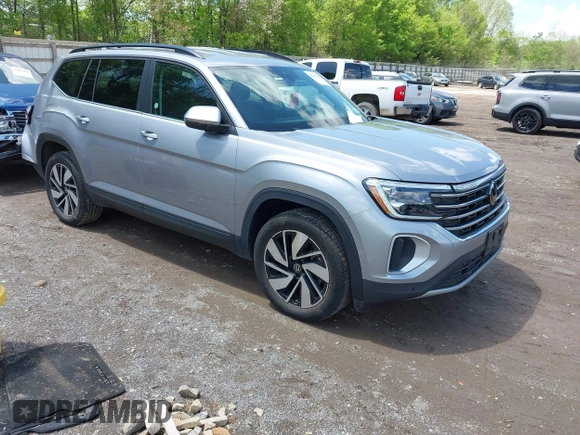 2024 Volkswagen Atlas SE with VIN 1V2HR2CA4RC577309, listed as a IAAI auction lot 42107825 with 25,694 mi miles and . Bid and sale history available at DreamBid. Image 1.