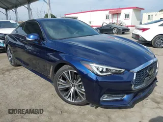 2021 Infiniti Q60 Luxe with VIN JN1EV7KK7MM411041, listed as a IAAI auction lot 42047041 with 26,562 mi miles and . Bid and sale history available at carsss.com. Image 1.