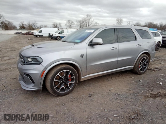 2021 Dodge Durango SRT Hellcat with VIN 1C4SDJH97MC643259, listed as a Copart auction lot 44536555 with 49,489 mi miles and Salvage Title. Bid and sale history available at DreamBid. Image 1.