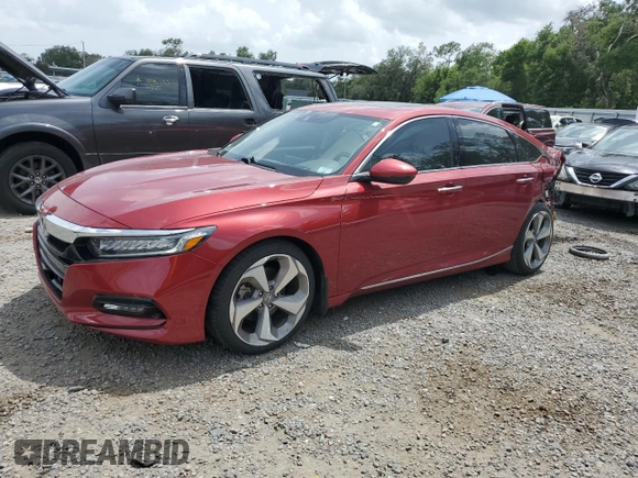 2018 Honda Accord Touring z VIN 1HGCV1F96JA115967, wystawiony jako Copart lot #58365445 z przebiegiem 81 531 mil mil oraz Nie do naprawy • Non repairable. Historia ofert i sprzedaży dostępna na DreamBid. Obrazek 1.