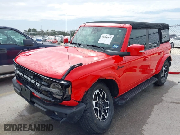 2022 Ford Bronco z VIN 1FMDE5DH7NLA98557, wystawiony jako IAAI lot #41746093 z przebiegiem 61 718 mil mil oraz . Historia ofert i sprzedaży dostępna na DreamBid. Obrazek 2.