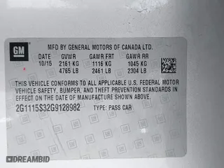 2016 Chevrolet Impala LT with VIN 2G1115S32G9128982, listed as a IAAI auction lot 41878786 with 126,871 mi miles. Bid and sale history available at carsss.com. Image 9.