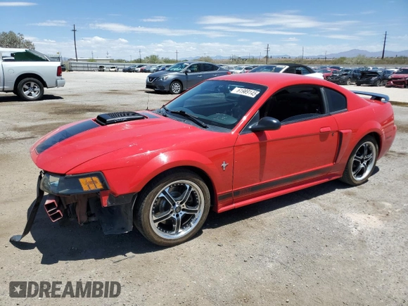 2003 Ford Mustang Premium Mach 1 with VIN 1FAFP42RX3F397779, listed as a Copart auction lot 61989145 with 99,824 mi miles and Salvage title. Bid and sale history available at DreamBid. Image 1.