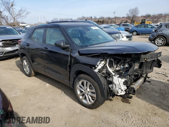 2021 Chevrolet TrailBlazer LS with VIN KL79MMS21MB169159, listed as a Copart auction lot 47581075 with 76,886 mi miles and Salvage Title. Bid and sale history available at DreamBid. Image 4.
