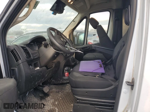 2023 Ram ProMaster Cargo with VIN 3C6MRVJGXPE544997, listed as a Copart auction lot 89184535 with 117,618 mi miles and Salvage Title. Bid and sale history available at DreamBid. Image 7.