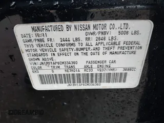 2012 Infiniti M37 with VIN JN1BY1AP6CM334360, listed as a IAAI auction lot 41475005 with 179,360 mi miles. Bid and sale history available at carsss.com. Image 9.