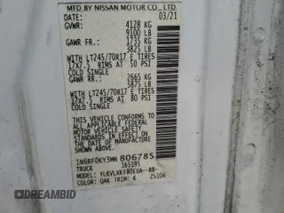 2021 Nissan NV Cargo SV с VIN 1N6BF0KY3MN806785, выставлен на аукционе Copart как лот 77234424 с пробегом 105 784 миль миль и Списание • Salvage title. История ставок и продаж доступна на DreamBid. Изображение 13.