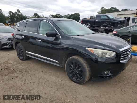 2013 Infiniti JX35 with VIN 5N1AL0MN7DC324306, listed as a Copart auction lot 70227404 with 266,525 mi miles and Salvage Title. Bid and sale history available at carsss.com. Image 4.