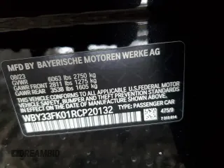 2024 BMW i5 eDrive40 z VIN WBY33FK01RCP20132, wystawiony jako Copart lot #64905364 z przebiegiem 10 638 mil mil oraz Szkody całkowita. Historia ofert i sprzedaży dostępna na DreamBid. Obrazek 14.