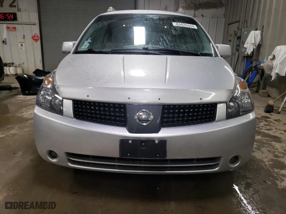 2006 Nissan Quest S Special Edition with VIN 5N1BV28U36N123134, listed as a Copart auction lot 83426344 with NaN miles and Salvage Title. Bid and sale history available at carsss.com. Image 5.