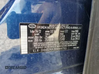 2022 Hyundai Santa Fe SEL z VIN 5NMS24AJ8NH447765, wystawiony jako Copart lot #56355245 z przebiegiem 48 904 mil mil oraz Szkoda całkowita • Salvage title. Historia ofert i sprzedaży dostępna na DreamBid. Obrazek 13.