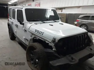2020 Jeep Wrangler Unlimited Sport S with VIN 1C4HJXDG1LW263549, listed as a IAAI auction lot 40995324 with 57,855 mi miles and . Bid and sale history available at DreamBid. Image 1.