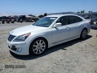2012 Hyundai Equus Signature with VIN KMHGH4JH0CU056614, listed as a Copart auction lot 58932285 with 46,046 mi miles and Salvage title. Bid and sale history available at DreamBid. Image 1.