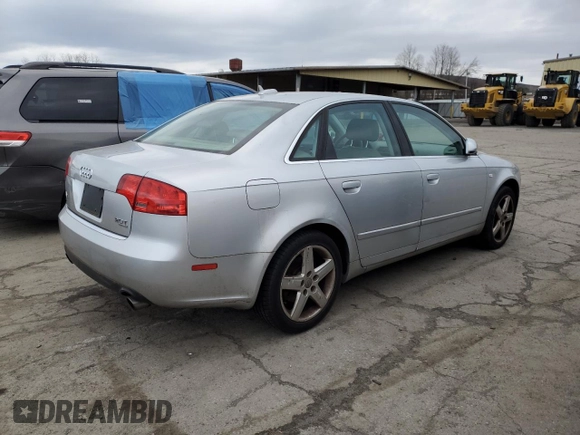 2005 Audi A4 2.0T with VIN WAUDF68E85A439819, listed as a Copart auction lot 81468104 with 87,787 mi miles and Salvage Title. Bid and sale history available at carsss.com. Image 3.