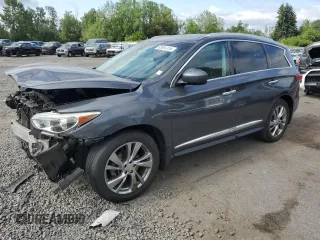 2013 Infiniti JX35 with VIN 5N1AL0MM4DC324836, listed as a Copart auction lot 63894154 with 147,593 mi miles and Salvage Title. Bid and sale history available at carsss.com. Image 1.