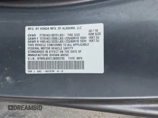 2018 Honda Odyssey LX with VIN 5FNRL6H27JB095795, listed as a IAAI auction lot 41780386 with 99,318 mi miles. Bid and sale history available at carsss.com. Image 9.