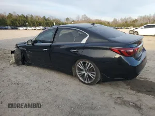 2021 Infiniti Q50 Signature Edition with VIN JN1EV7CP7MM700575, listed as a Copart auction lot 87163414 with 92,864 mi miles and Salvage title. Bid and sale history available at DreamBid. Image 2.