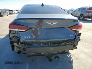 2018 Genesis G80 Sport with VIN KMHGN4JB5JU219162, listed as a Copart auction lot 46816185 with 58,056 mi miles and Salvage Title. Bid and sale history available at DreamBid. Image 6.