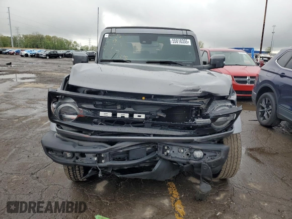 2022 Ford Bronco with VIN 1FMDE5DH3NLA98846, listed as a Copart auction lot 55818355 with 32,120 mi miles and Salvage title. Bid and sale history available at DreamBid. Image 5.
