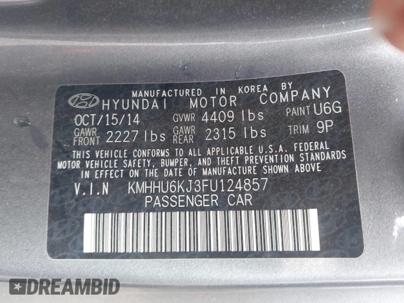 2015 Hyundai Genesis Coupe 3.8L Base с VIN KMHHU6KJ3FU124857, выставлен на аукционе IAAI как лот 42168363 с пробегом 130 469 миль миль и . История ставок и продаж доступна на DreamBid. Изображение 9.