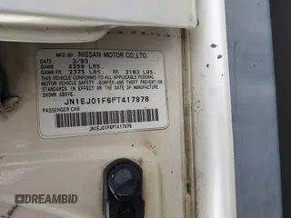 1993 Nissan Maxima z VIN JN1EJ01F6PT417978, wystawiony jako IAAI lot #41542899 z przebiegiem 194 433 mil mil oraz . Historia ofert i sprzedaży dostępna na DreamBid. Obrazek 9.
