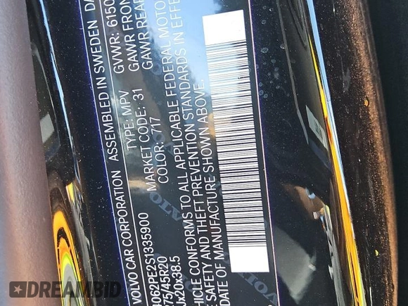 2025 Volvo XC90 Plus with VIN YV4062PE2S1335900, listed as a Copart auction lot 51378125 with 3,423 mi miles and Clean Title. Bid and sale history available at DreamBid. Image 13.