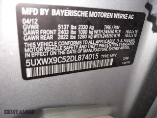 2013 BMW X3 xDrive28i with VIN 5UXWX9C52DL874015, listed as a IAAI auction lot 41542818 with 84,610 mi miles. Bid and sale history available at carsss.com. Image 9.