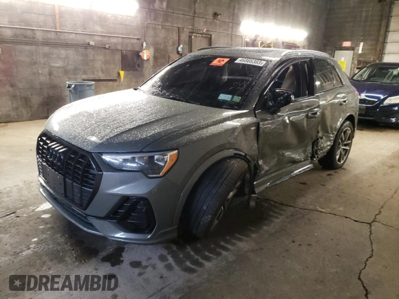 2022 Audi Q3 S line Premium with VIN WA1DECF32N1096988, listed as a Copart auction lot 46866383 with 0 mi miles. Bid and sale history available at carsss.com. Image 1.