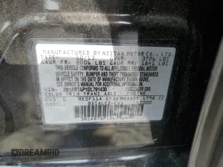 2013 Nissan Sentra SR with VIN 3N1AB7AP1DL791430, listed as a Copart auction lot 52180035 with 105,743 mi miles and Salvage Title. Bid and sale history available at DreamBid. Image 12.