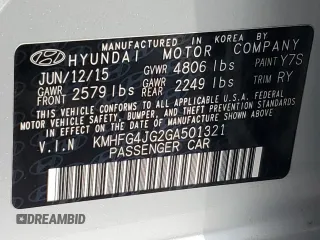 2016 Hyundai Azera with VIN KMHFG4JG2GA501321, listed as a Copart auction lot 50603855 with 60,355 mi miles and Salvage title. Bid and sale history available at DreamBid. Image 14.