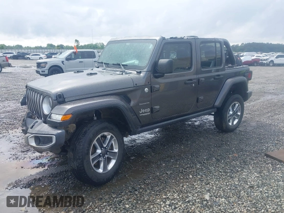 2019 Jeep Wrangler Unlimited Sahara with VIN 1C4HJXEG8KW627530, listed as a IAAI auction lot 42122544 with 118,064 mi miles and . Bid and sale history available at DreamBid. Image 17.