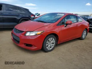 2012 Honda Civic Cpe LX with VIN 2HGFG3B56CH533844, listed as a Copart auction lot 66630824 with 143,246 mi miles and Salvage Title. Bid and sale history available at carsss.com. Image 1.