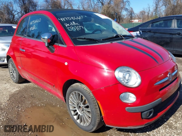 2012 FIAT 500 Gucci with VIN 3C3CFFER7CT343549, listed as a IAAI auction lot 41758660 with 91,786 mi miles. Bid and sale history available at carsss.com. Image 14.