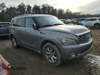2013 Infiniti QX56 with VIN JN8AZ2NF1D9550722, listed as a Copart auction lot 42160175 with 243,578 mi miles and Salvage title. Bid and sale history available at DreamBid. Image 4.