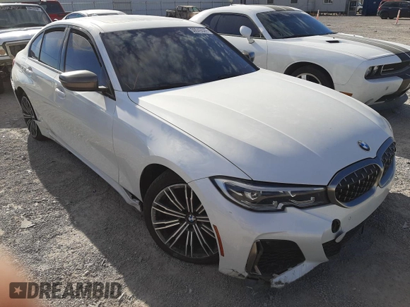 2020 BMW 3 Series M340i with VIN WBA5U7C00LFH31687, listed as a Copart auction lot 59949522 with Not Provided miles. Bid and sale history available at carsss.com. Image 1.