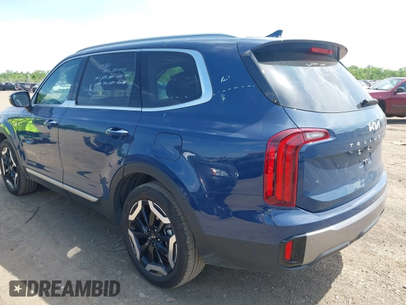 2025 Kia Telluride S with VIN 5XYP64GC6SG581215, listed as a IAAI auction lot 42295271 with 17,941 mi miles and . Bid and sale history available at DreamBid. Image 3.